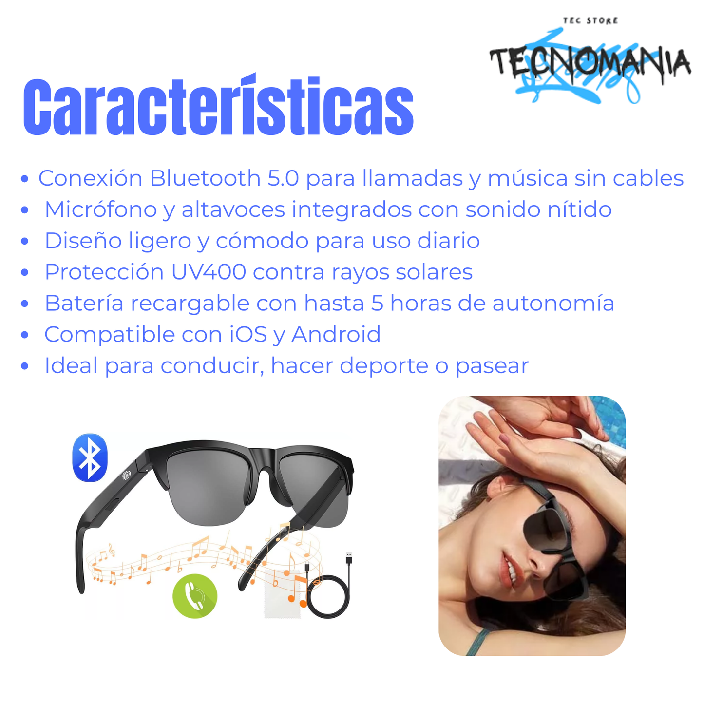Lentes Smart Bluetooth