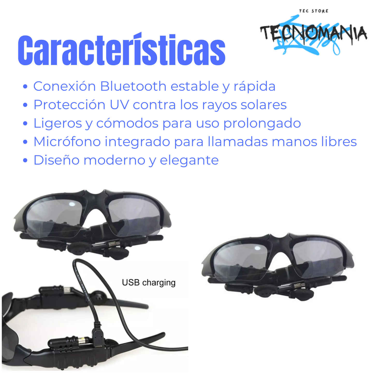 Lentes Con Audífonos Bluetooth