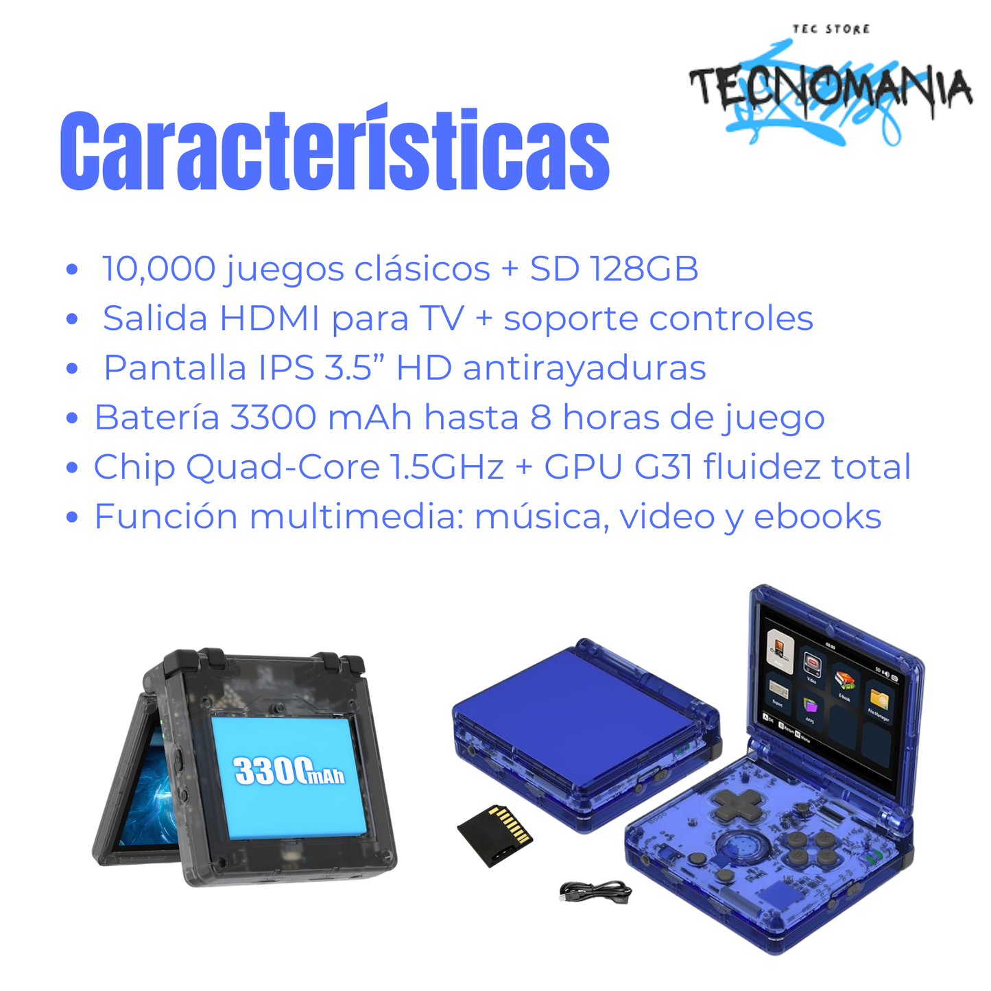 Anbernic Rg35xxsp 128gb 10000 Juego