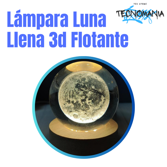 Lámpara Luna Llena 3d Flotante